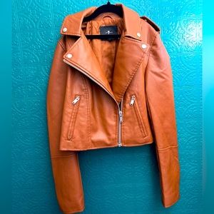 7 for all mankind leather jacket size XS very cute and surprising warm!